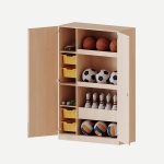 Sportschrank, 5 OH, 4 hohe Boxen, Ballfach, B/H/T 120x190x50cm 